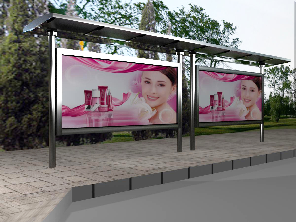 不銹鋼公交站臺燈箱